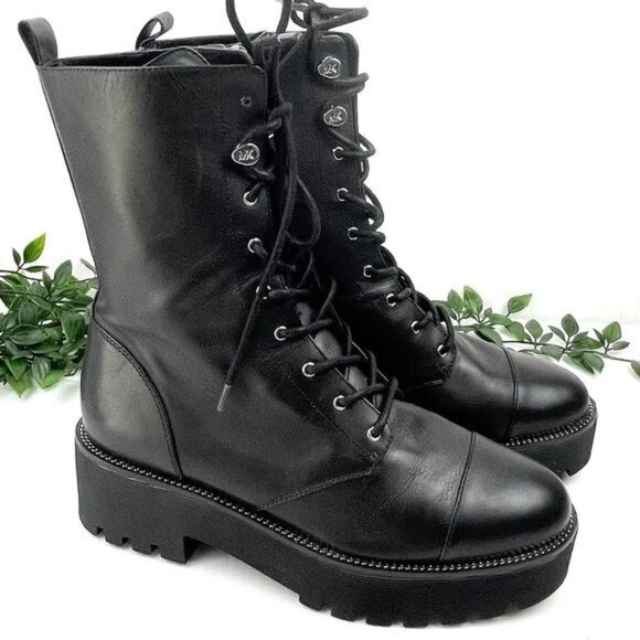 MICHAEL Michael Kors Bryce Leather combat Boots 8